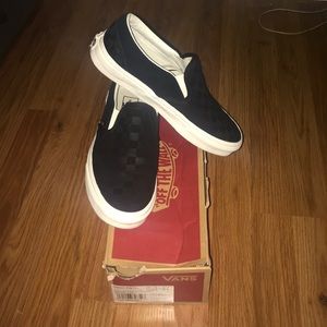 Vans Slip-On Checkerboard Black Suede and Leather